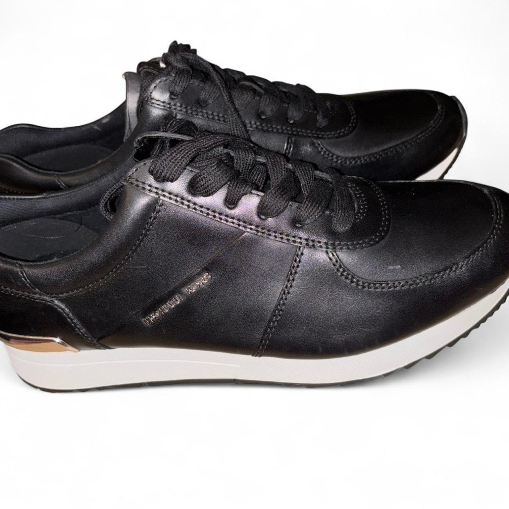 Women’s size 11, Michael Kors Black Leather Sneakers